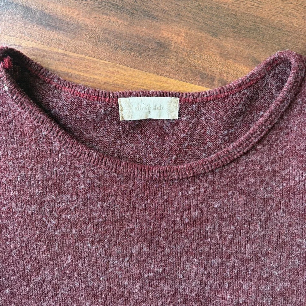 Altard State Burgundy Heathered Long Sleeve A‎ Line Dress Womens Size S - Picture 3 of 6